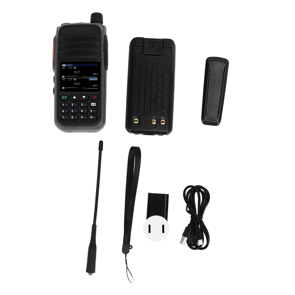 2 Way Radio Portable Multi Band Walkie Talkie Handheld Transceiver AC 100‑240V 5W US Plug