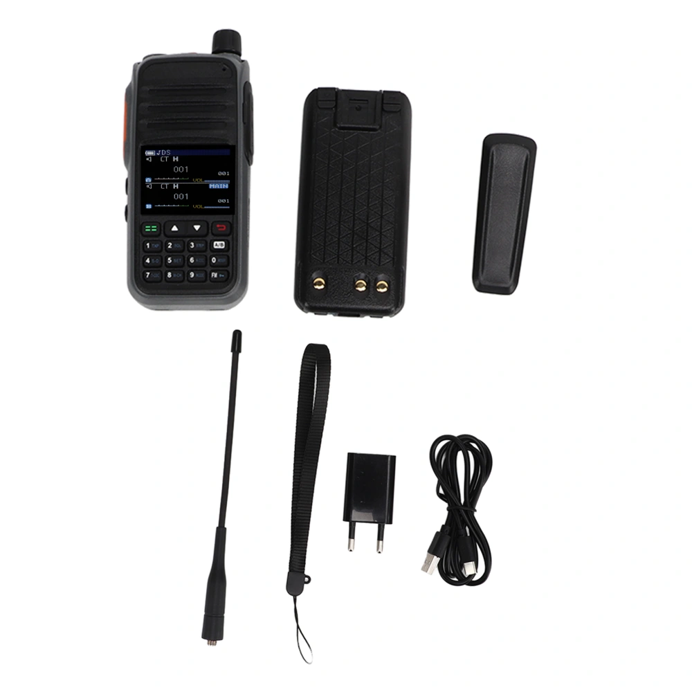 2 Way Radio Portable Multi Band Walkie Talkie Handheld Transceiver AC 100‑240V 5W EU Plug