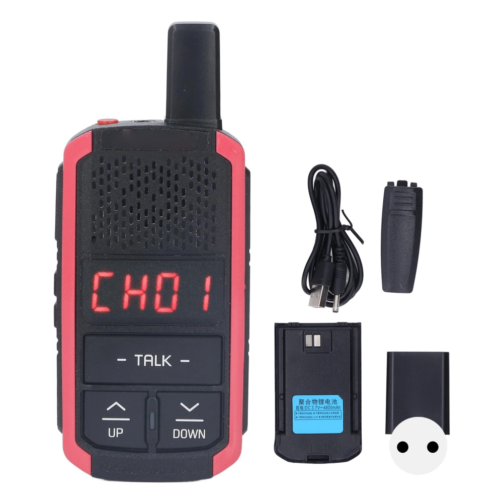 E8 3W Two Way Radio 400 to 470MHz 16 Channels AC100 to 240V High Power Walkie Talkie for Hotel Shopping Mall EU Plug