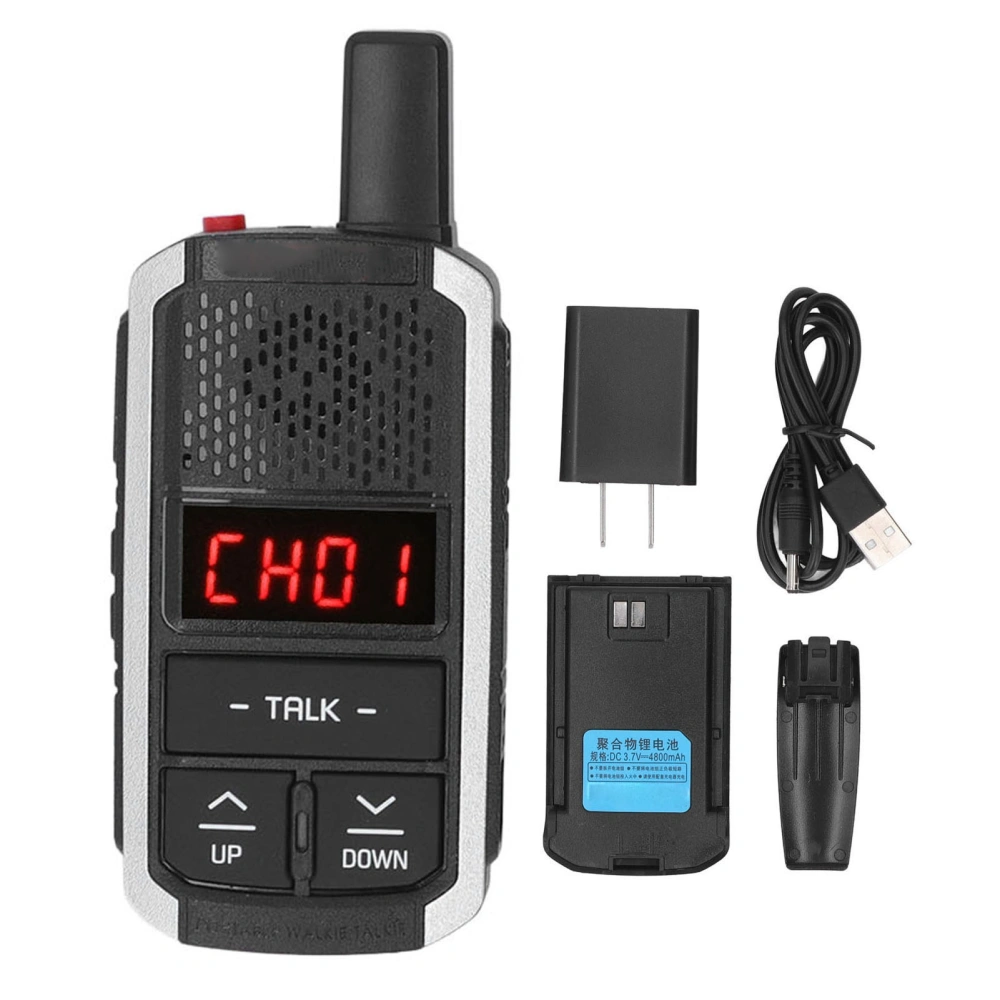 Mini Walkie Talkies 3W 400‑470MHz 16 Channel Lightweight Stable Signal Two Way Radio USB Charging Talkabout Radio AC100‑240V US Plug