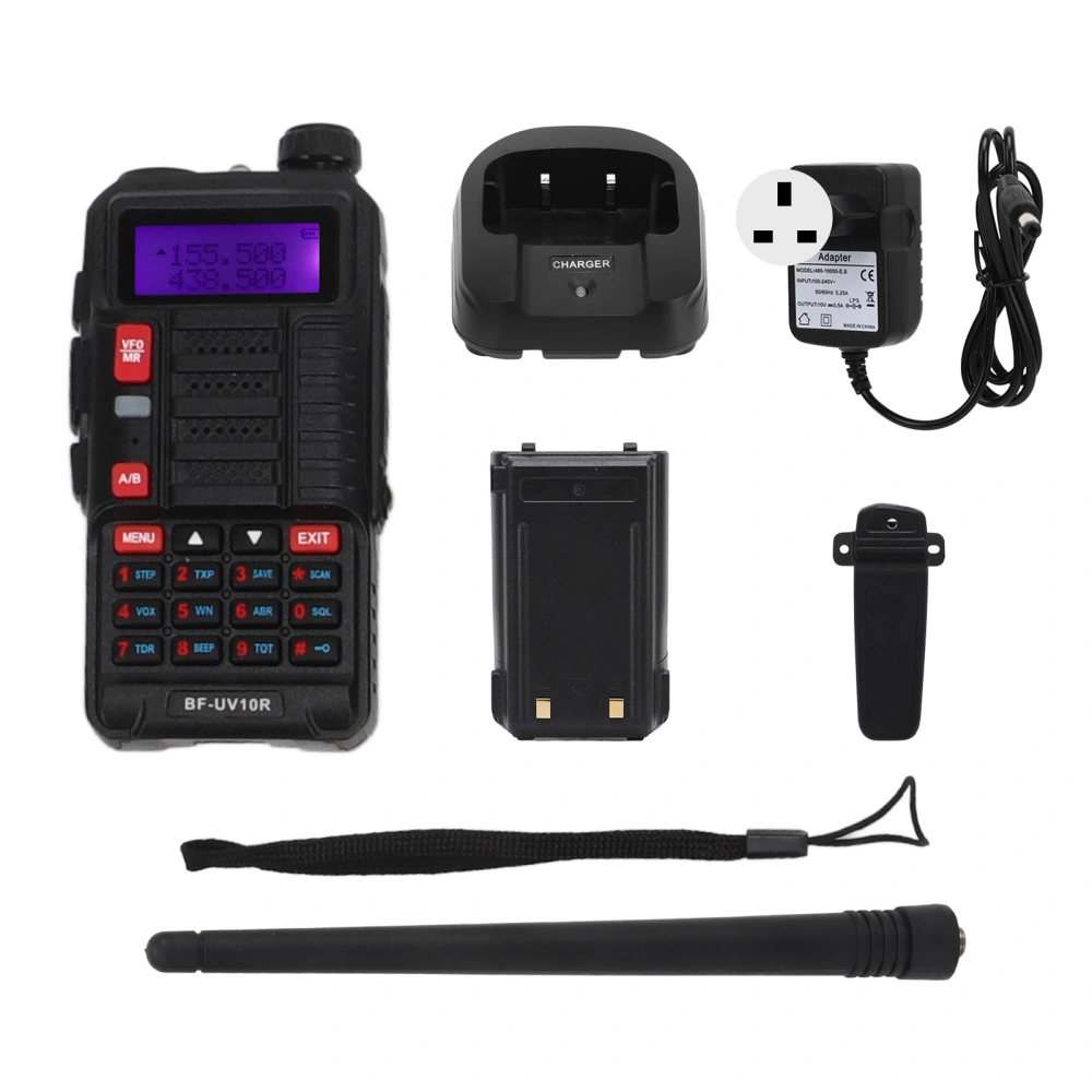 UV Wireless Walkie Talkie High Power VHF 136‑174MHz UHF 400‑520MHz 5KM Long Range 2 Way Radio AC100‑240V UK Plug