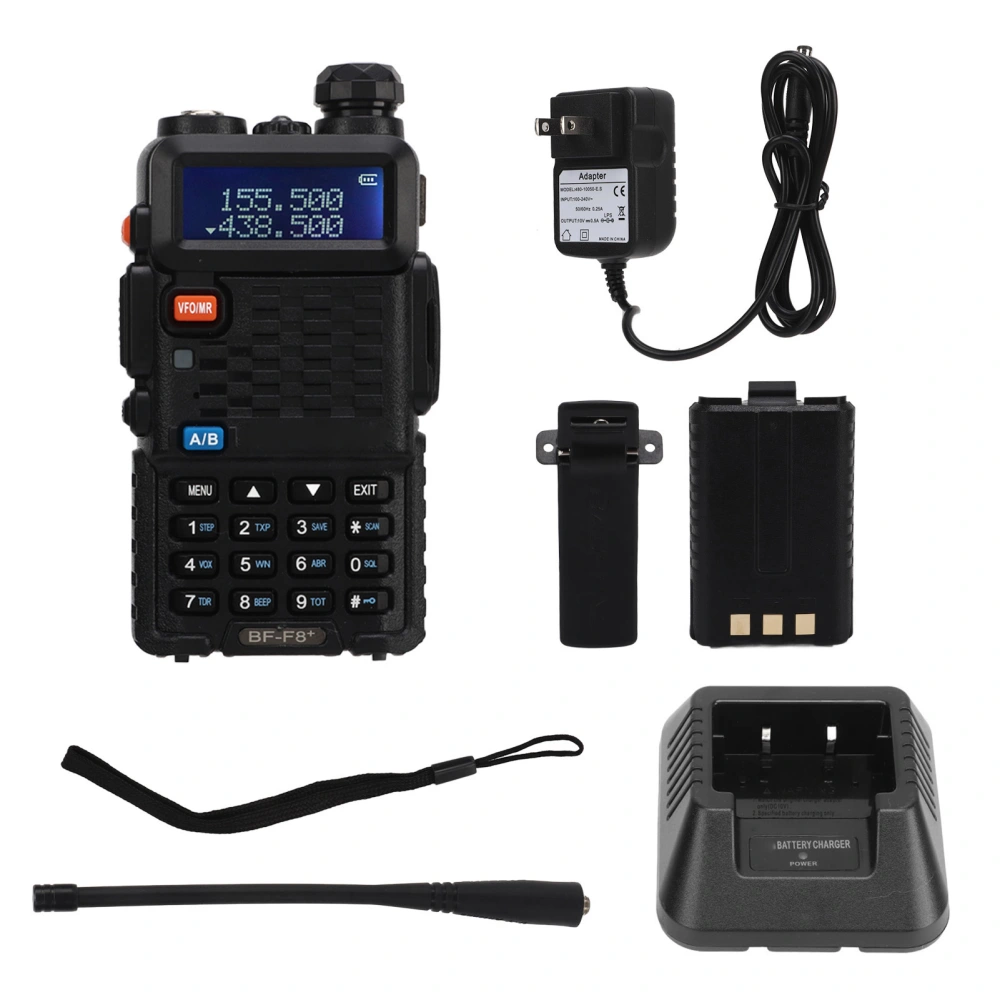 UV 2 Way Radio 5W 136‑174MHz 400‑520MHz Long Range Wireless Walkie Talkie for Outdoor Use AC100‑240V US Plug