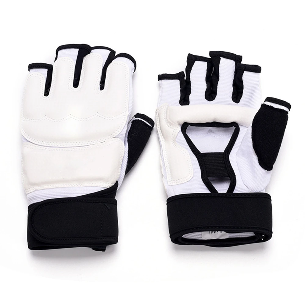 1 Pair Taekwondo Karate Gloves PU Leather Soft Foam Cotton Punch Bag Hand Protector for Sparring Kickboxing