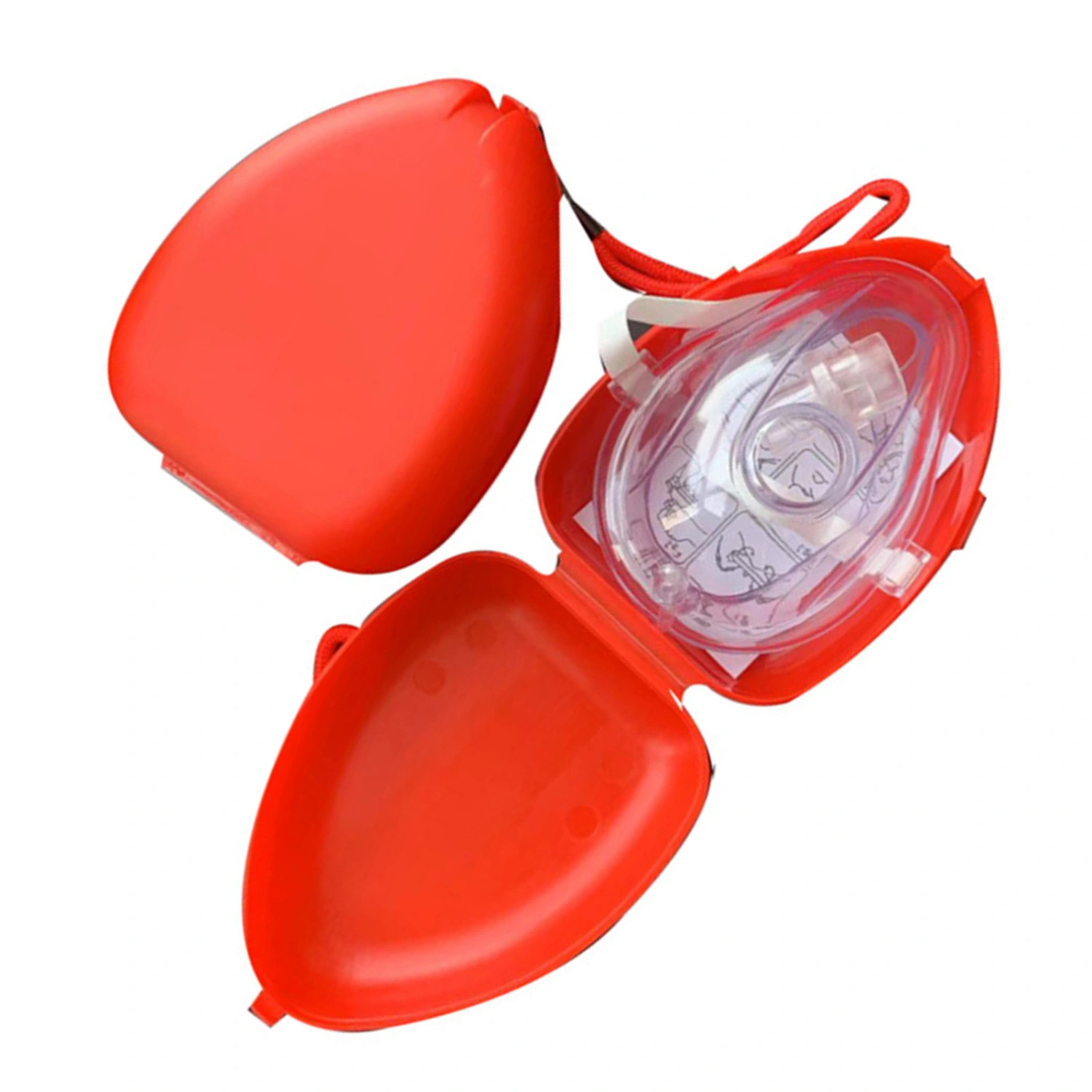 Resuscitator Hard Case with Filter One Way Valve Portable CPR Rescue Face Shield for Medical Training