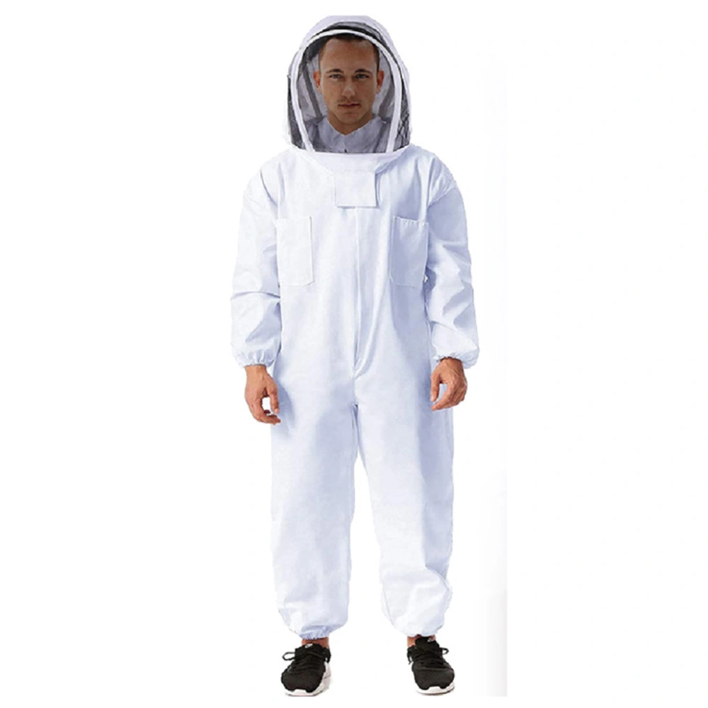 Professional Bee Suit Comfortable Breathable White Double Side Large Pocket Beekeeping Outfit for Beekeeper L