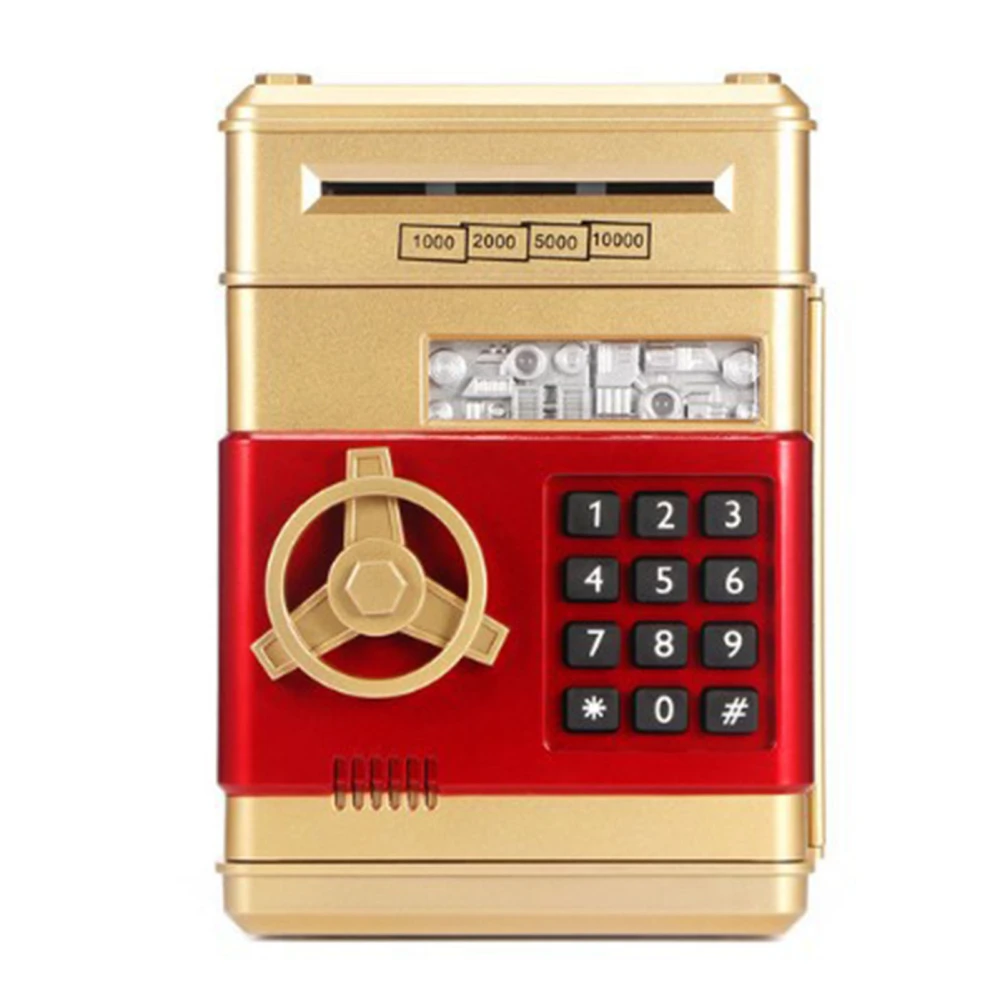 ATM Piggy Bank Password Electronic Money Saving Coin Bank Toy Gift for Kids Boys Girls Luxury Gold Color