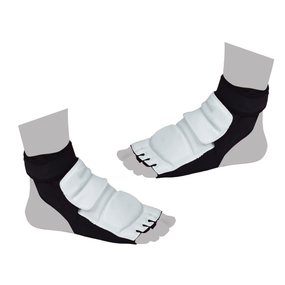 1 Pair Taekwondo Foot Protector Breathable Comfortable Slip Resistant Karate Boxing Sparring Foot Guard for Training Black and White Color Blocking S 30-33