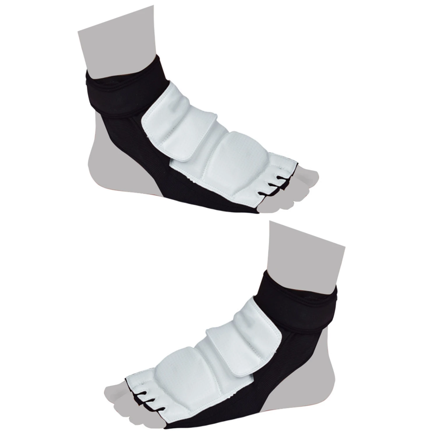 1 Pair Taekwondo Foot Protector Breathable Comfortable Slip Resistant Karate Boxing Sparring Foot Guard for Training Black and White Color Blocking S 30-33