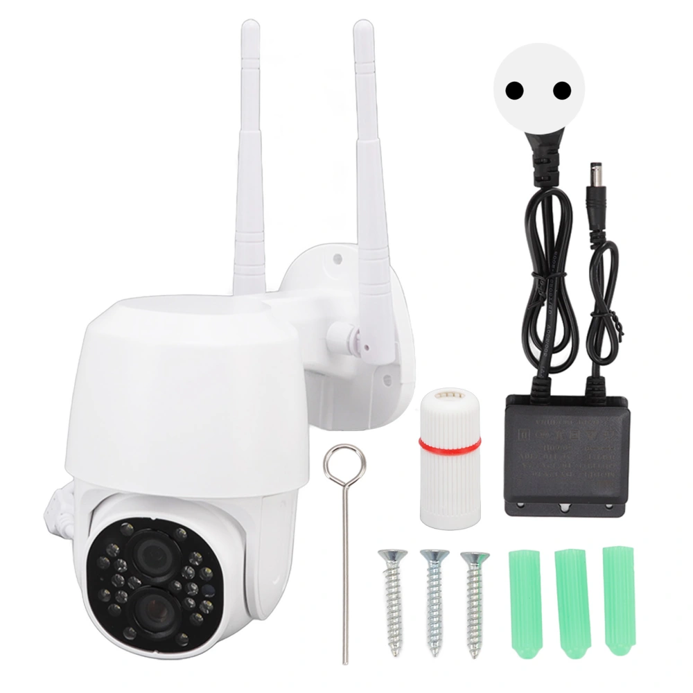 WiFi Security Camera 1080P 2MP Night Vision 2 Way Audio IP67 Waterproof APP Monitoring PTZ Camera EU Plug