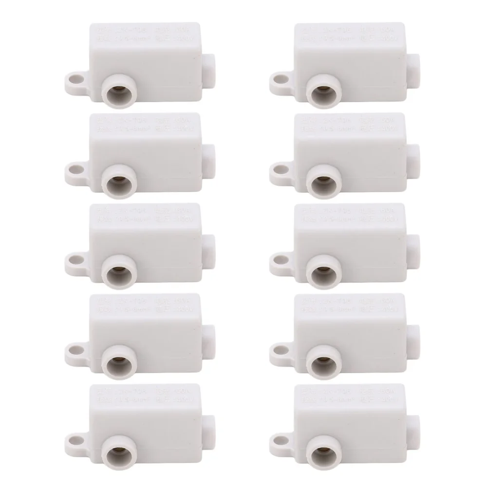 10Pcs ZK T06 Wire Connector 400V 60A High Power 1 in 2 Out Splice Terminal Block Inline Junction Connector Box