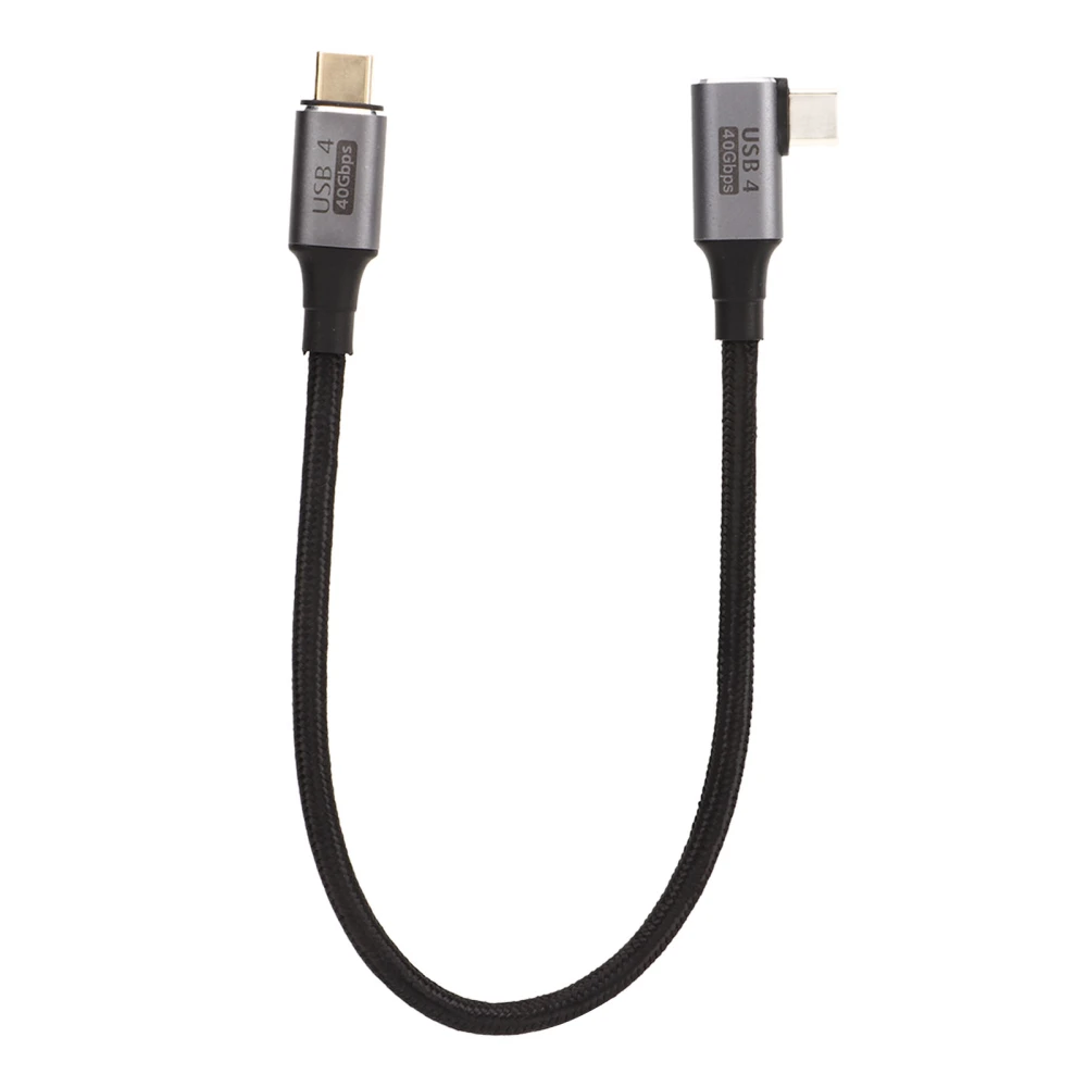 0.3m Type C to Type C Cable 40Gbps Right Angle High Flexibility USB Charger Cable for Charging Transmission