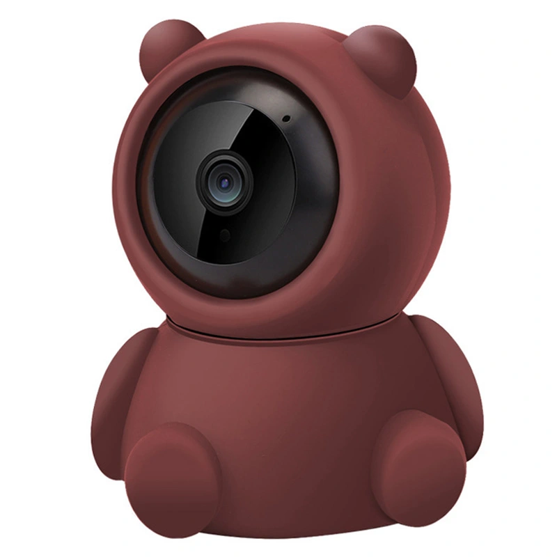 Wireless WiFi Camera HD Motion Detection Alarm Wide Angle Two Way Audio Remote Smart Surveillance for Home Bear Shape/English EU Plug