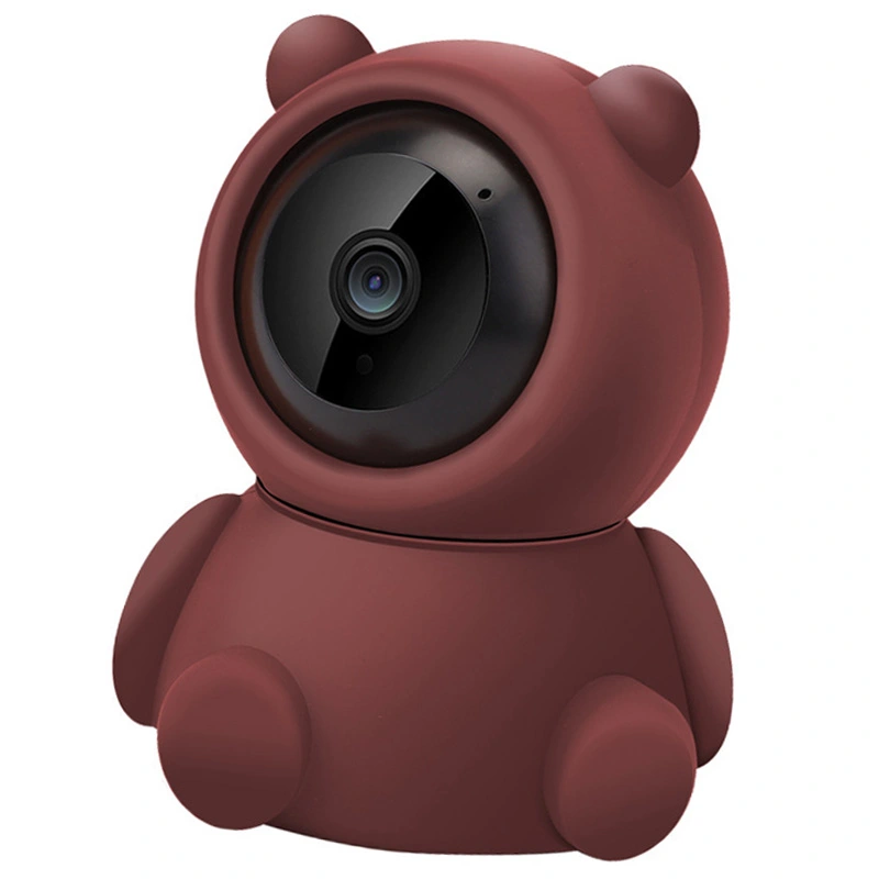 Wireless WiFi Camera HD Motion Detection Alarm Wide Angle Two Way Audio Remote Smart Surveillance for Home Bear Shape/English EU Plug