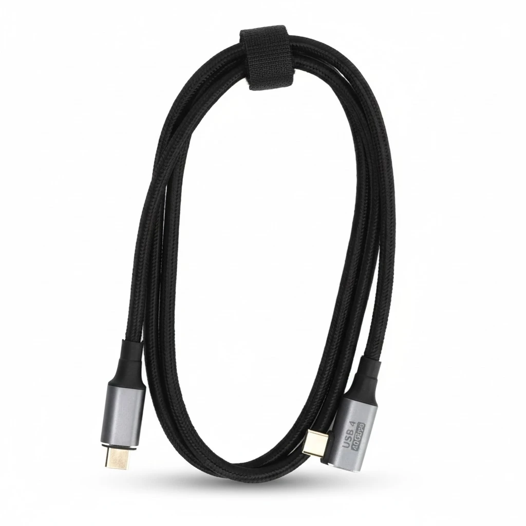 Type C to Type C Cable 40Gbps Fast Charging USB C Right Angle Cable for Charging Transmission 3.3ft