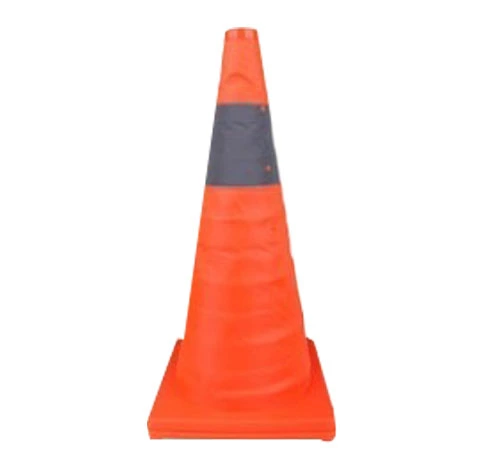 Collapsible Safety Traffic Cone with Reflective Collar Extendable Road Safety Cone for Road Parking Driving Practice 45cm/17.7in