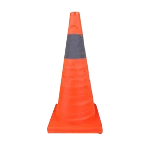 Collapsible Safety Traffic Cone with Reflective Collar Extendable Road Safety Cone for Road Parking Driving Practice 45cm/17.7in