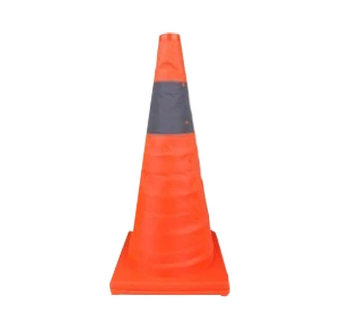 Collapsible Safety Traffic Cone with Reflective Collar Extendable Road Safety Cone for Road Parking Driving Practice 45cm/17.7in