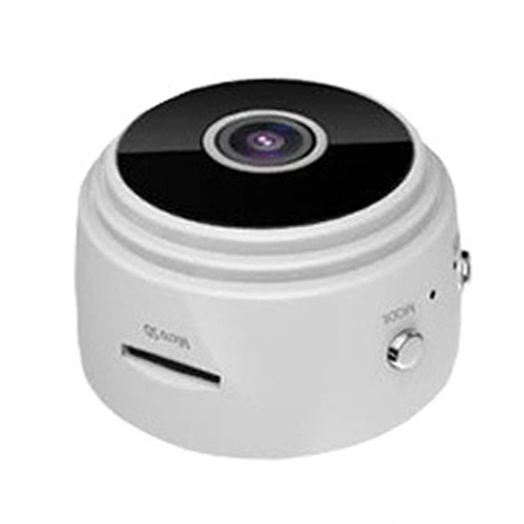 WiFi Remote Camera 1080P HD Infrared Night Vision Compact Size Sensitive Wide Angle Baby Monitor for Home A9 White