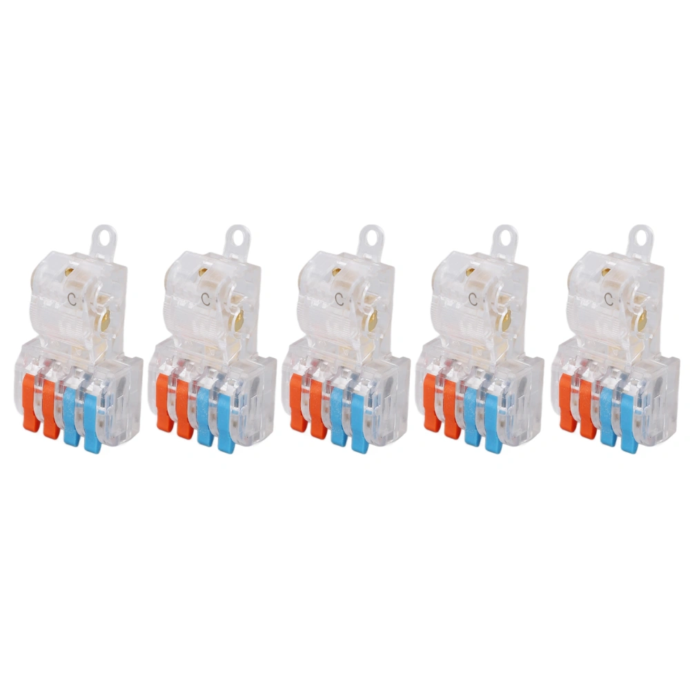 5PCS Wire Quick Connector Break Free Plug and Pull T Type Splitter Terminal Block T24C 250V 32A