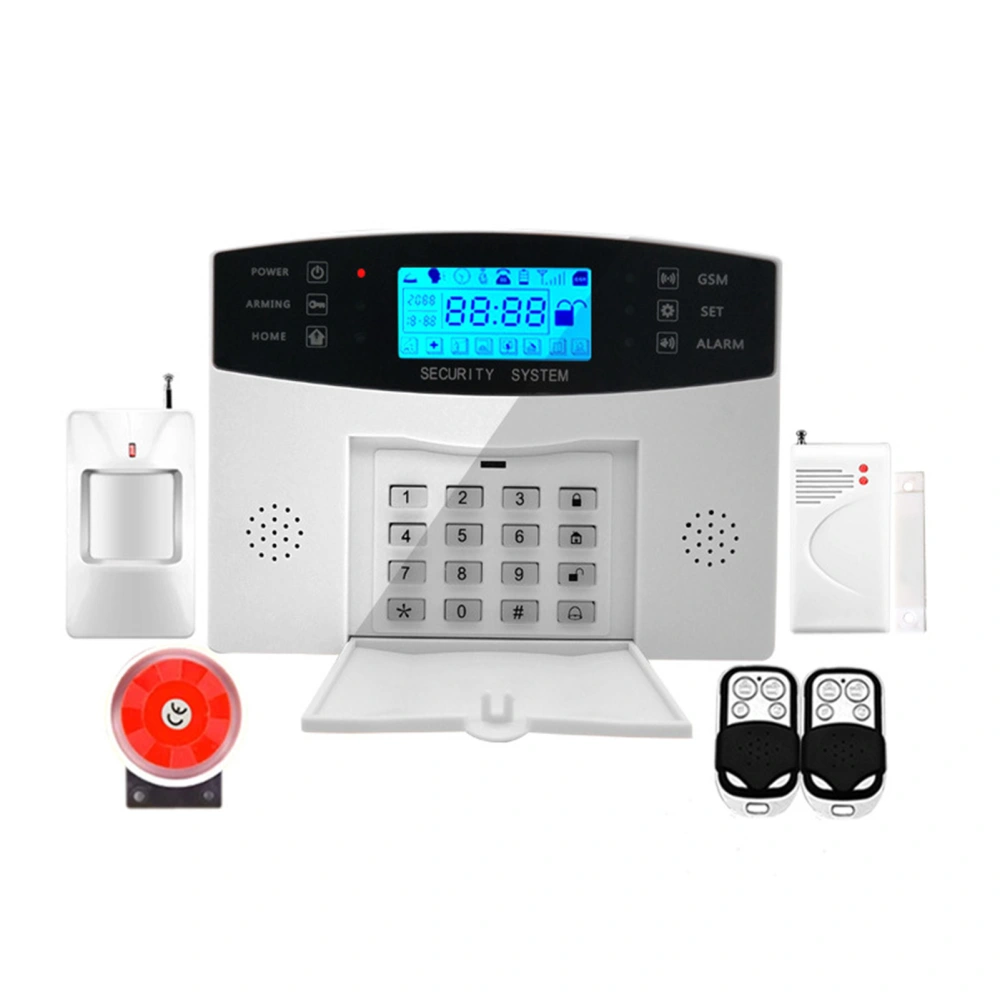 Home Security Alarm Wireless GSM Burglar Alarm Door Entry Sensor Infrared Detector with 2 Remote Control