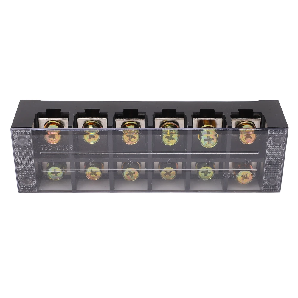 Terminal Strip Block 100A 600V Large Current Easy Wiring Ground Circuit Terminal Block 6 Positions