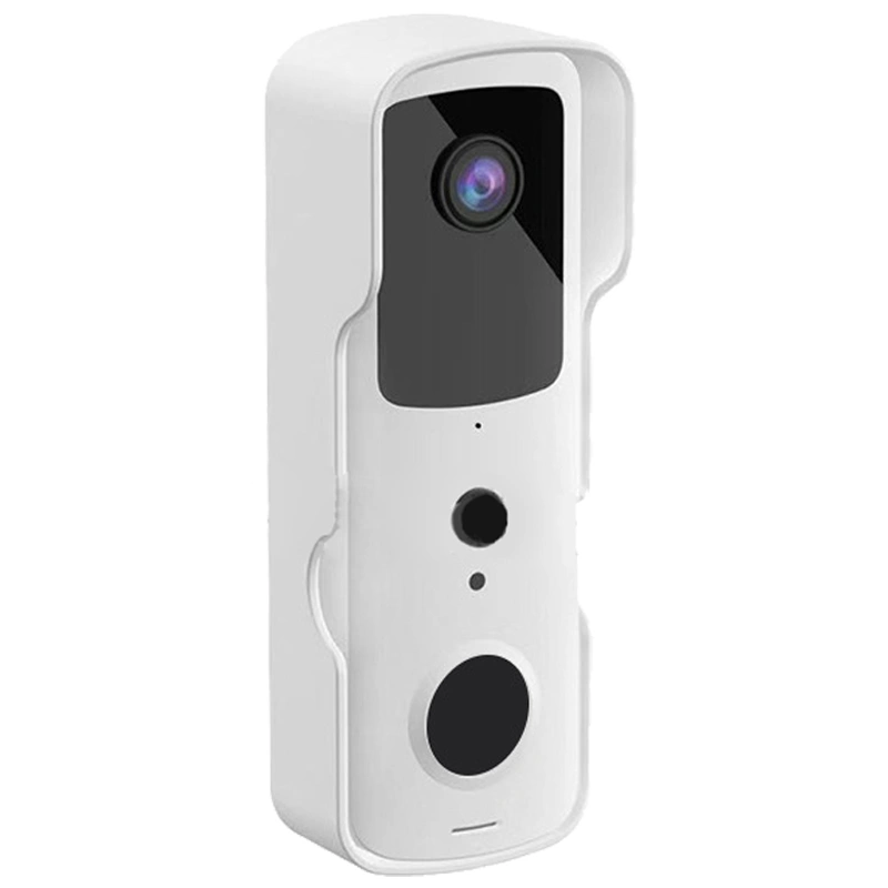 Wireless Doorbell Camera Remote Viewing Two Way Voice Infrared Night Vision Video Doorbell for Household White