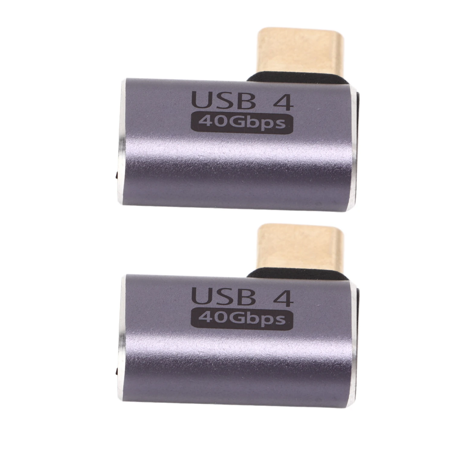 2Pcs Type C Male to Female Right Angle Connector 40Gbps 90 Degree USB C Adapter for Transmission Charging