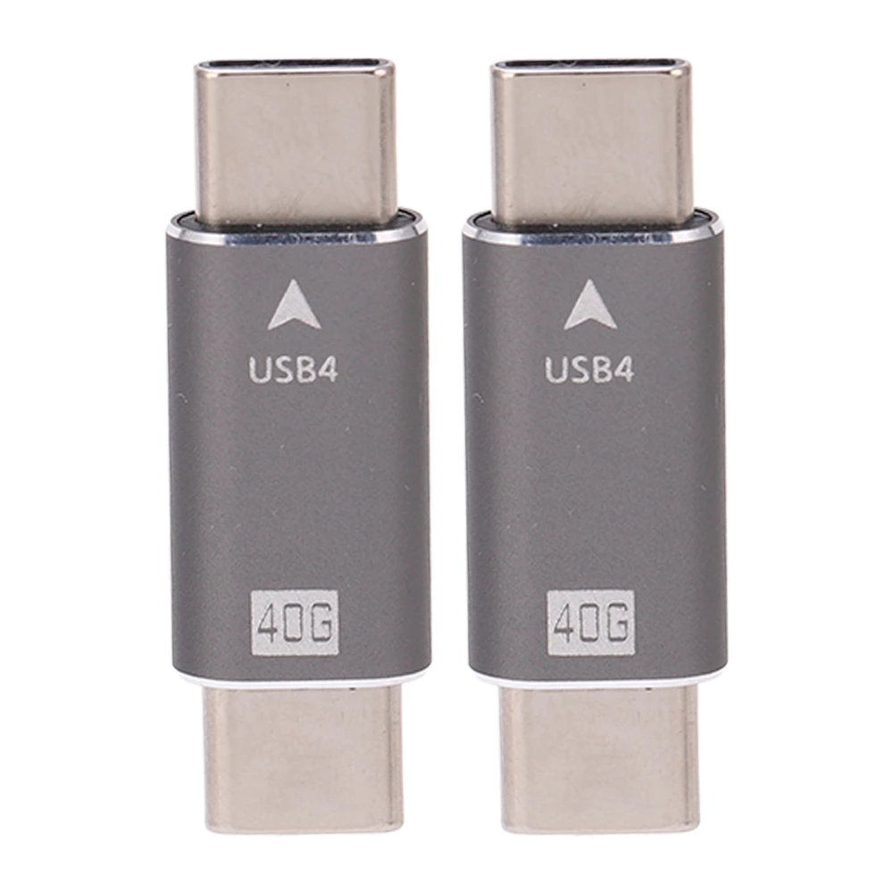 2Pcs USB C Male to Male Adapter 8K 40Gbps 100W Fast Charging Alloy Compact Mini USB C Adapter Connector for PCs