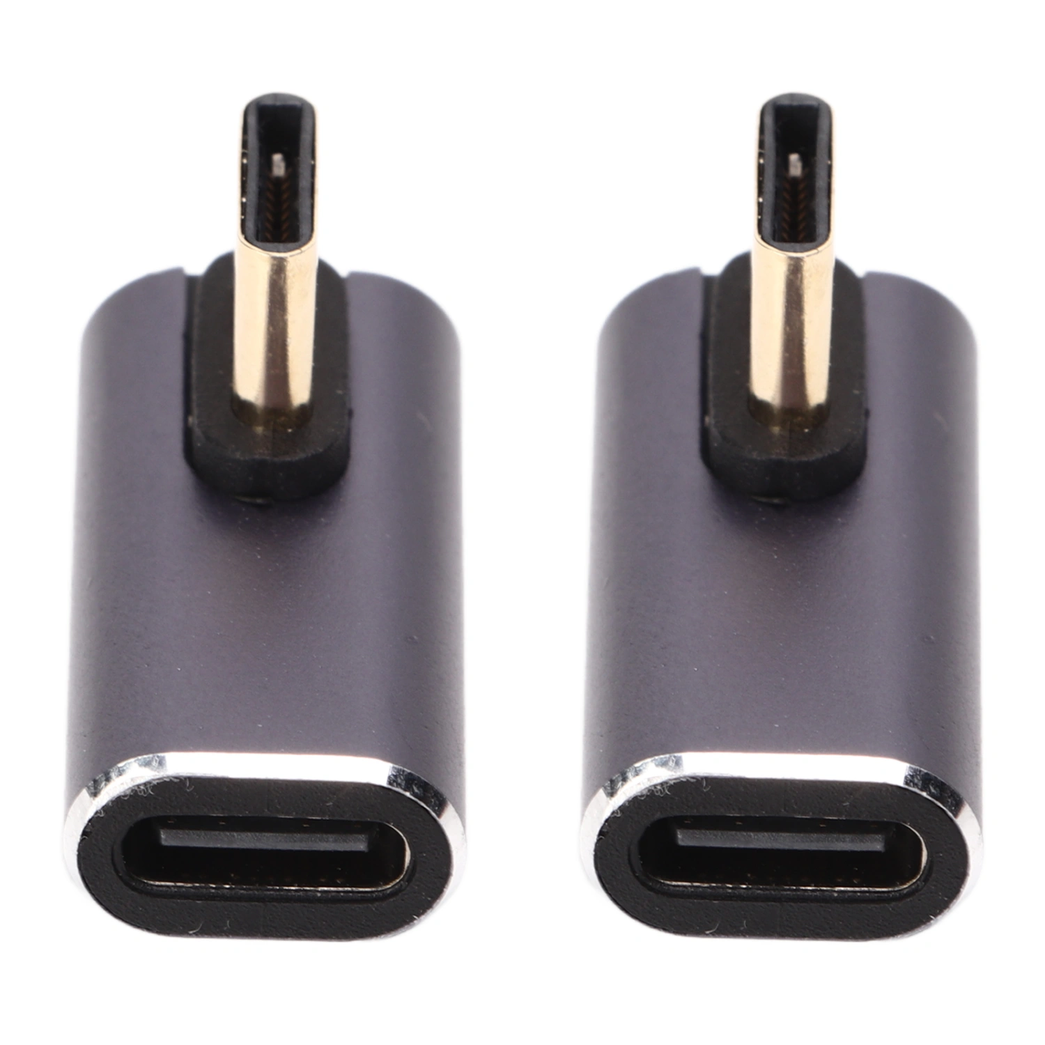 2Pcs USB C 90 Degree Adapter Right Angle USB C Male to USB C Female Adapter Connector for Mobile Phones Notebooks