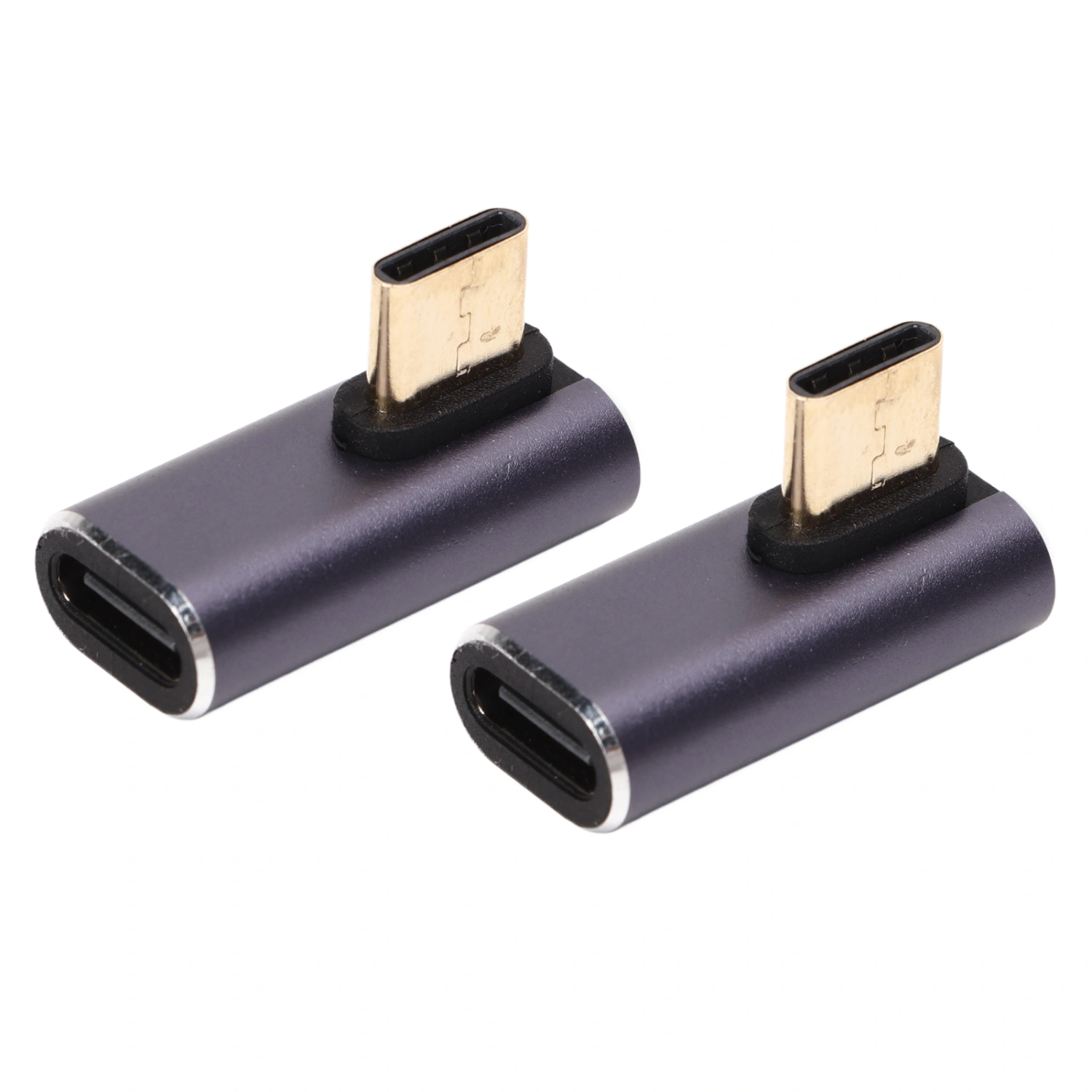 2Pcs USB C 90 Degree Adapter Right Angle USB C Male to USB C Female Adapter Connector for Mobile Phones Notebooks