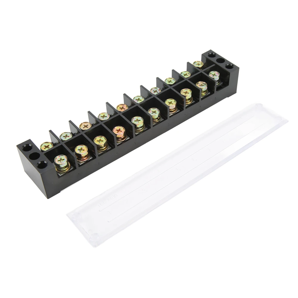 Terminal Strip Block 60A 600V Large Current Easy Wiring Ground Circuit Terminal Block 10 Positions