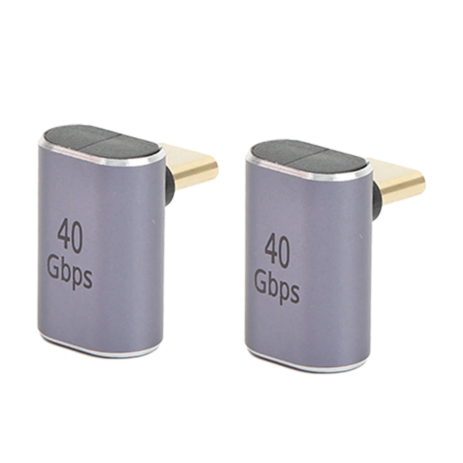 2Pcs 90 Degree USB C Adapter 40Gbps Fast Charging and Transmission Type C Male to Type C Female Right Angle Connector