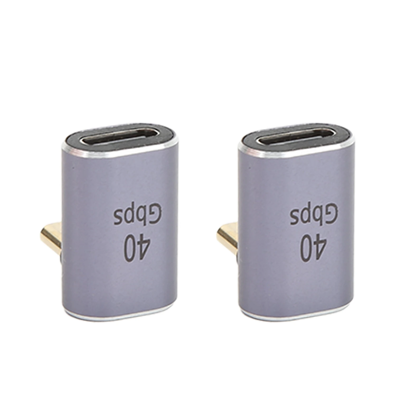 2Pcs 90 Degree USB C Adapter 40Gbps Fast Charging and Transmission Type C Male to Type C Female Right Angle Connector