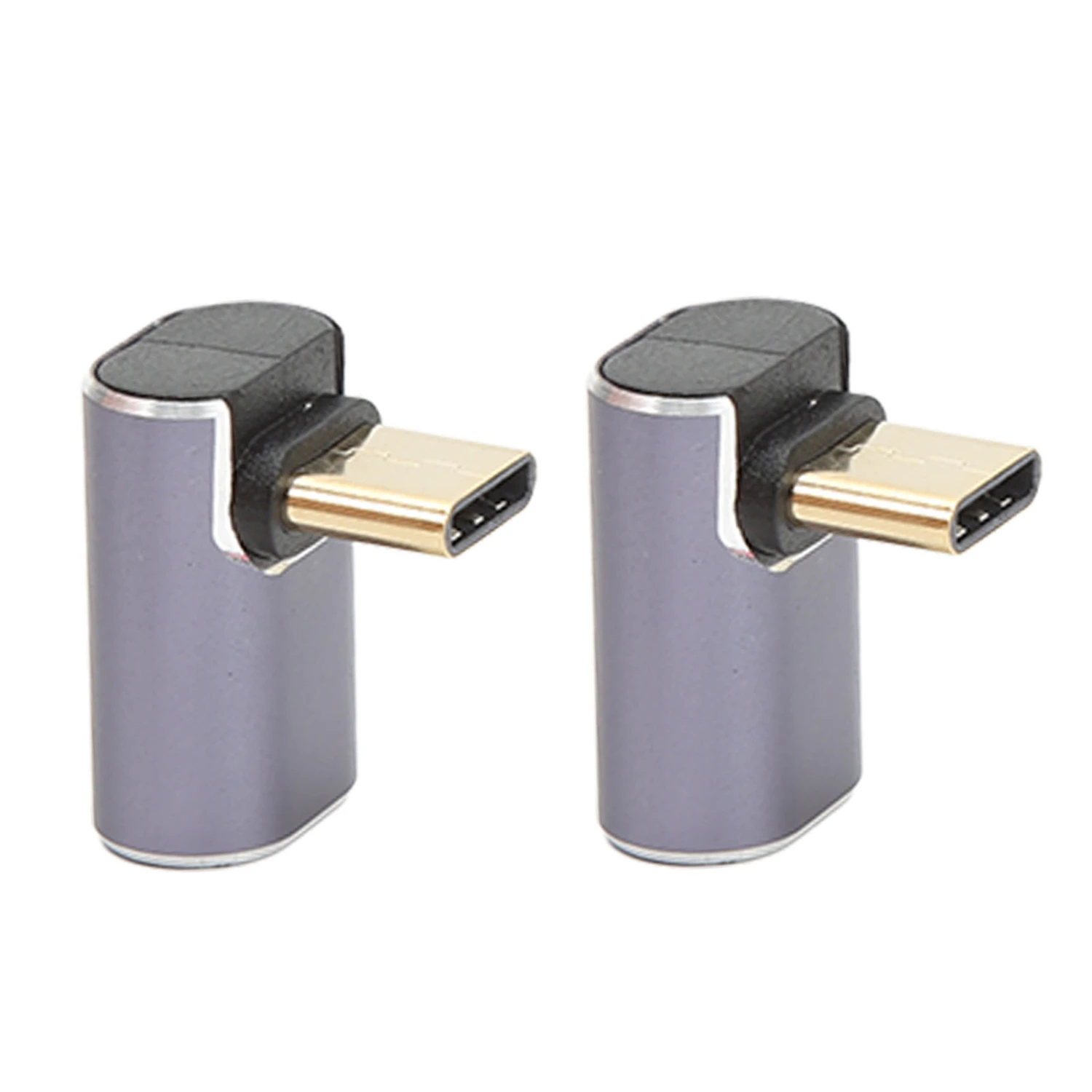 2Pcs 90 Degree USB C Adapter 40Gbps Fast Charging and Transmission Type C Male to Type C Female Right Angle Connector