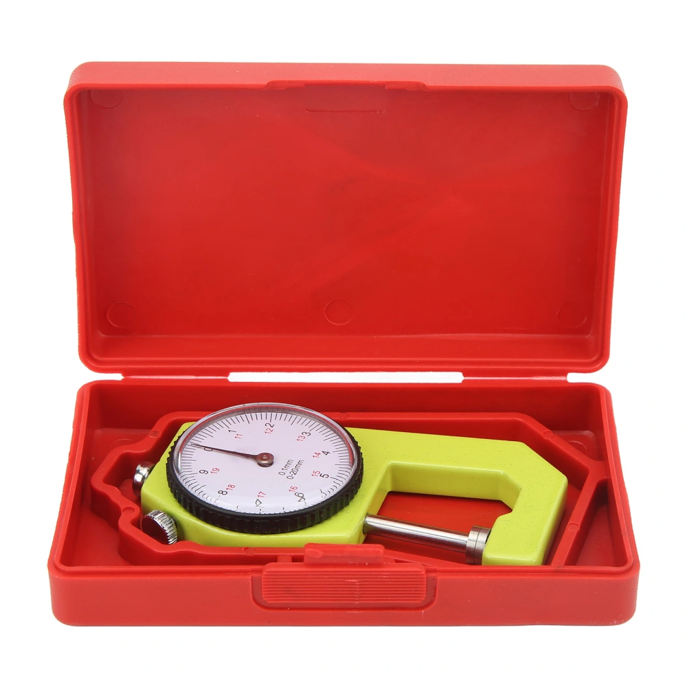 Thickness Gauge 0.1mm High Accuracy 0 to 20mm Range Round Dial Thickness Tester for Measuring Paper Jewelry Leather