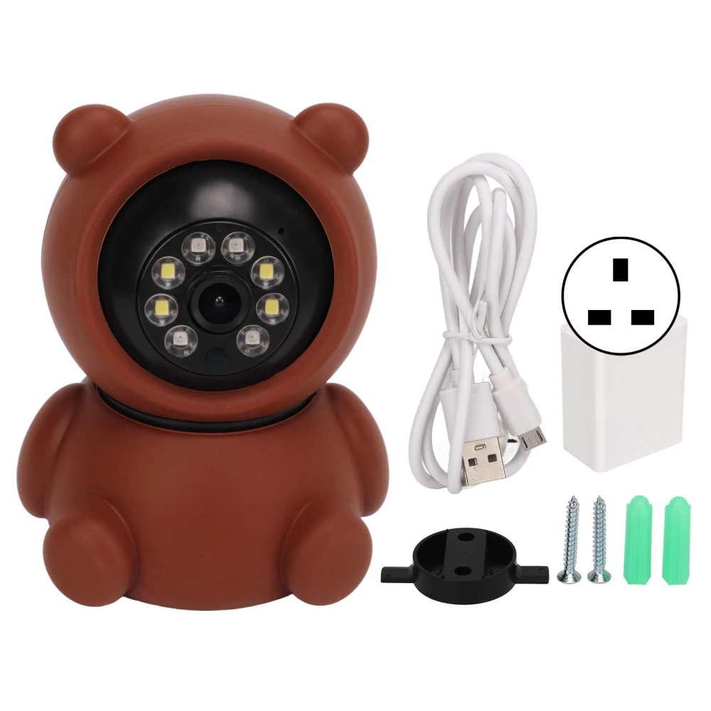 1080P WiFi Smart Camera Night Vision Motion Detection Two Way Audio AC100 to 240V Cute Shape Rotatable for Home UK Plug