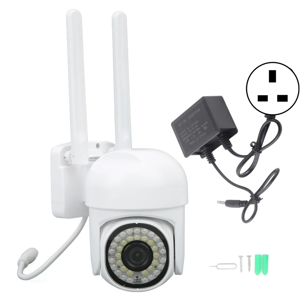 Wireless Smart Camera 2.4G WIFI 2MP 1080p Night Vision Motion Detection 2 Way Audio IP66 IP Camera for Home AC110‑264V UK Plug