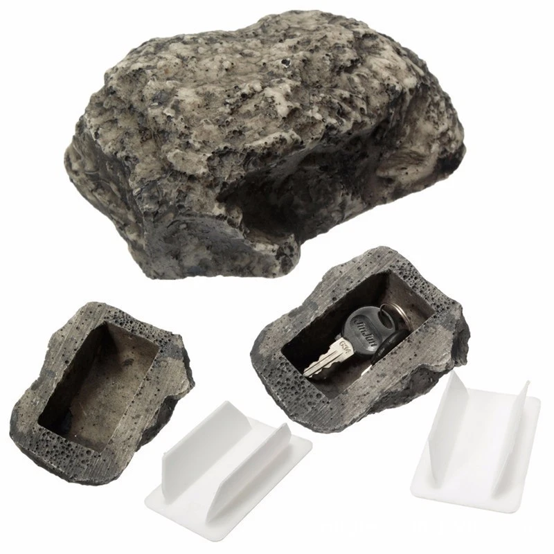 Fake Rock Key Hider Waterproof Dustproof Realistic Shape Safe Stone Key Box for Home Stone Models