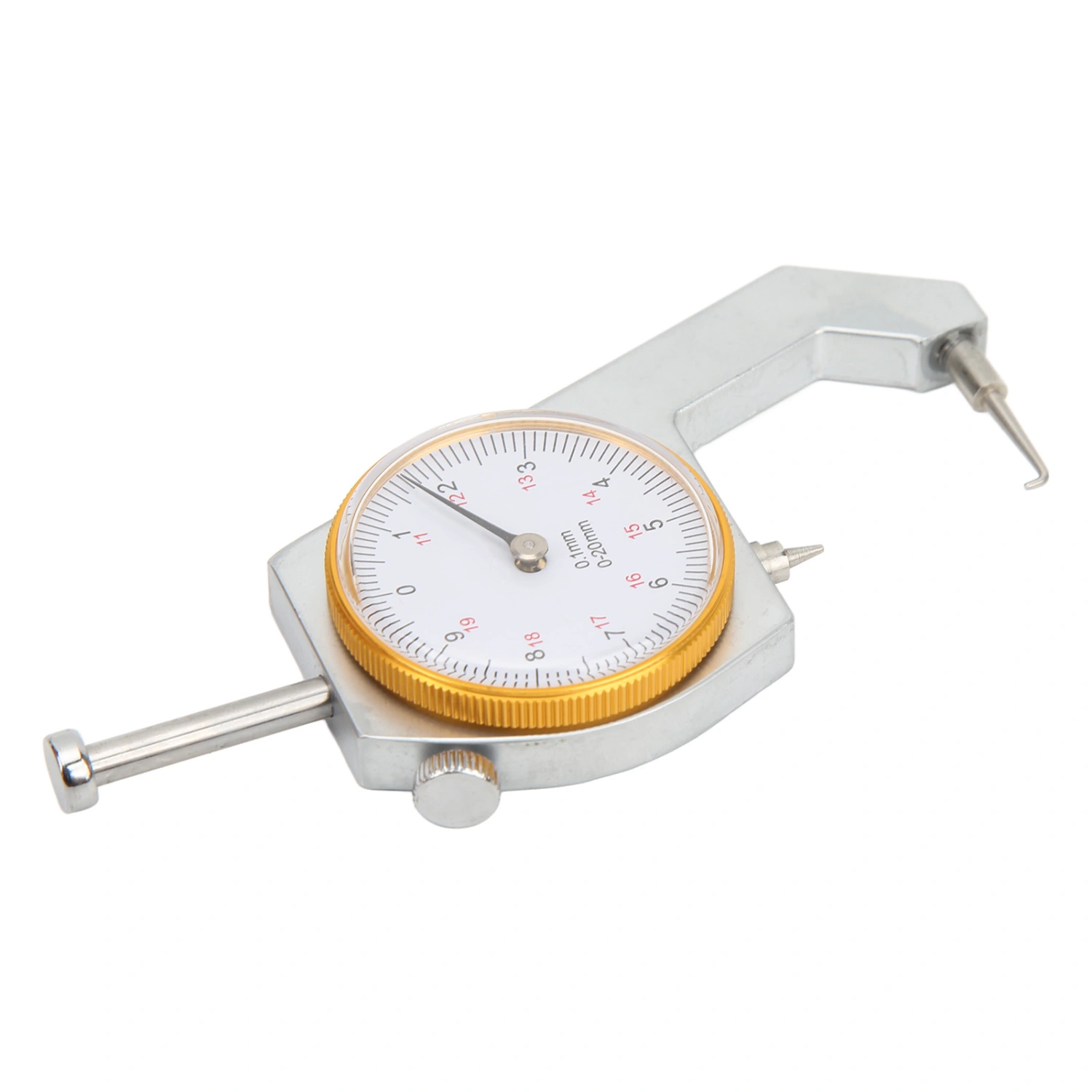 0 to 20mm Curved Tip Thickness Meter 0.1mm Resolution Precise Accurate Thickness Gauge for Hollow Pipe Round Pipe