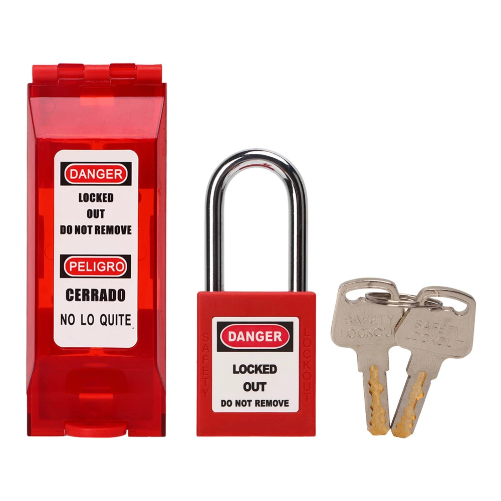 Lockout Tagout Locks Universal Safety Lockout Padlock With Transparent Wall Switch Cover for Electrical Locking