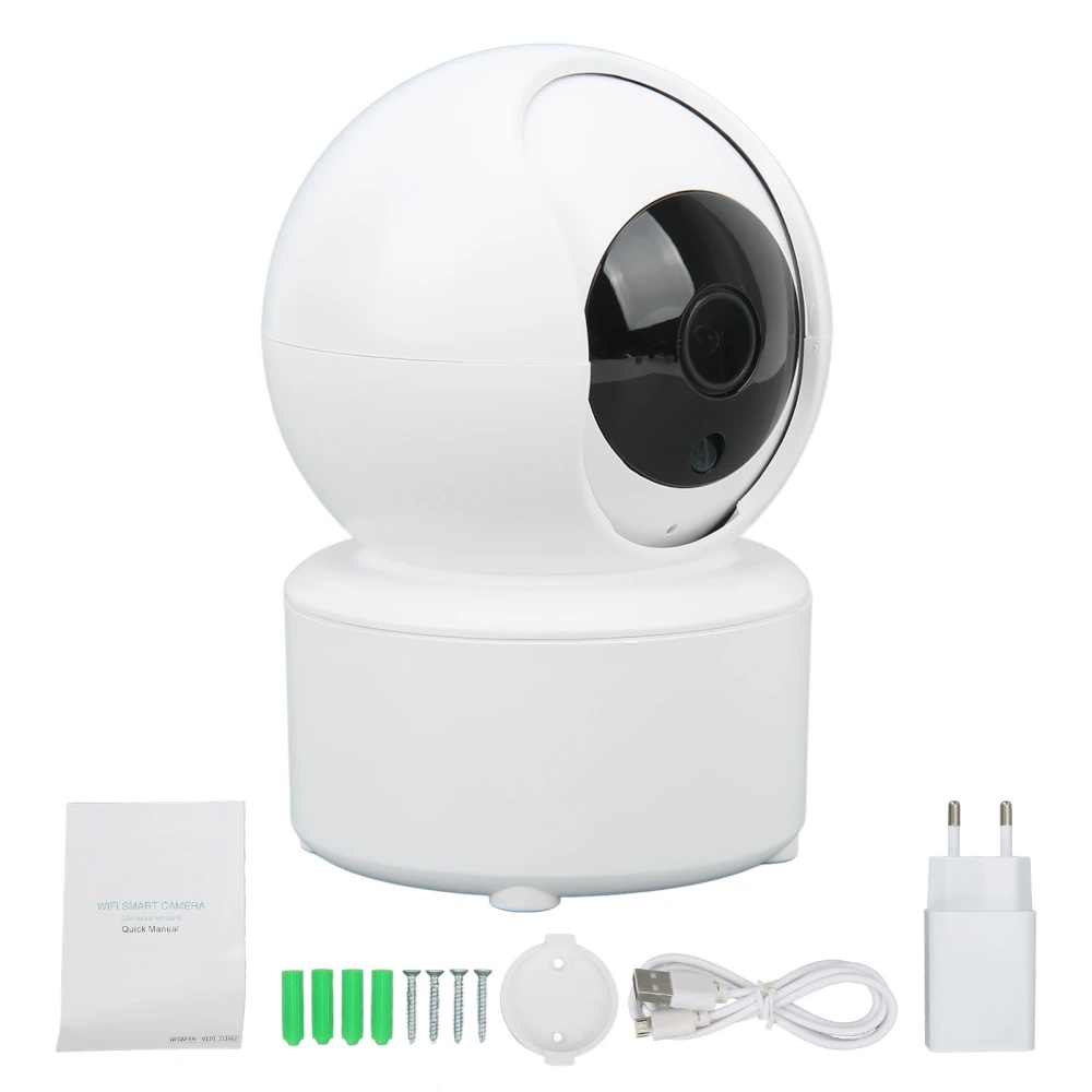 Indoor Pan Tilt Smart Camera Wifi Surveillance Camera Infrared Light Detection Alarm 2 Way Audio for Home Security EU Plug