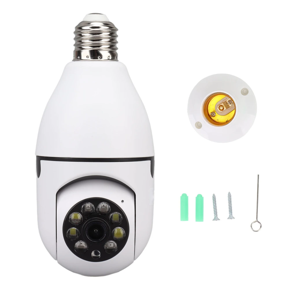 360° WiFi Security Camera Full Color Night Vision Light Bulb Wireless HD Camera for Home 1MP