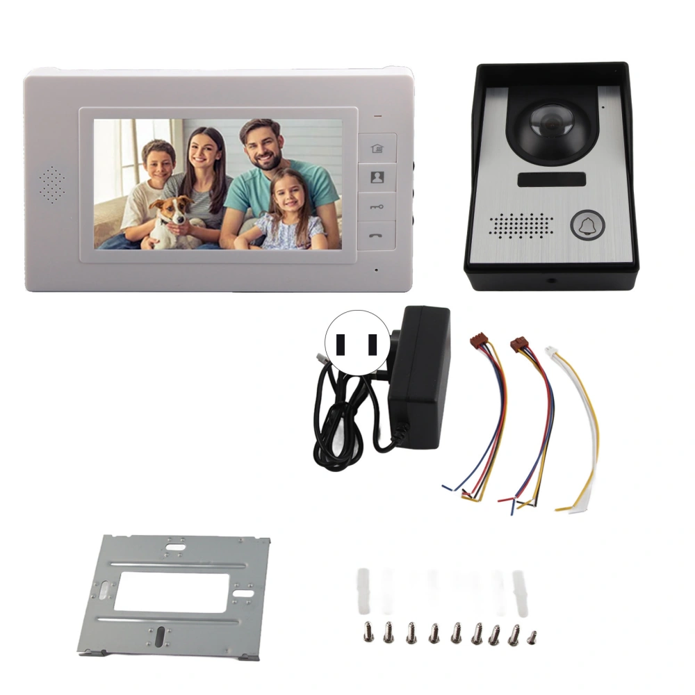 7 In Home Video Doorbell Night Vision High Resolution Wired Door Intercom for Offices Villa US Plug