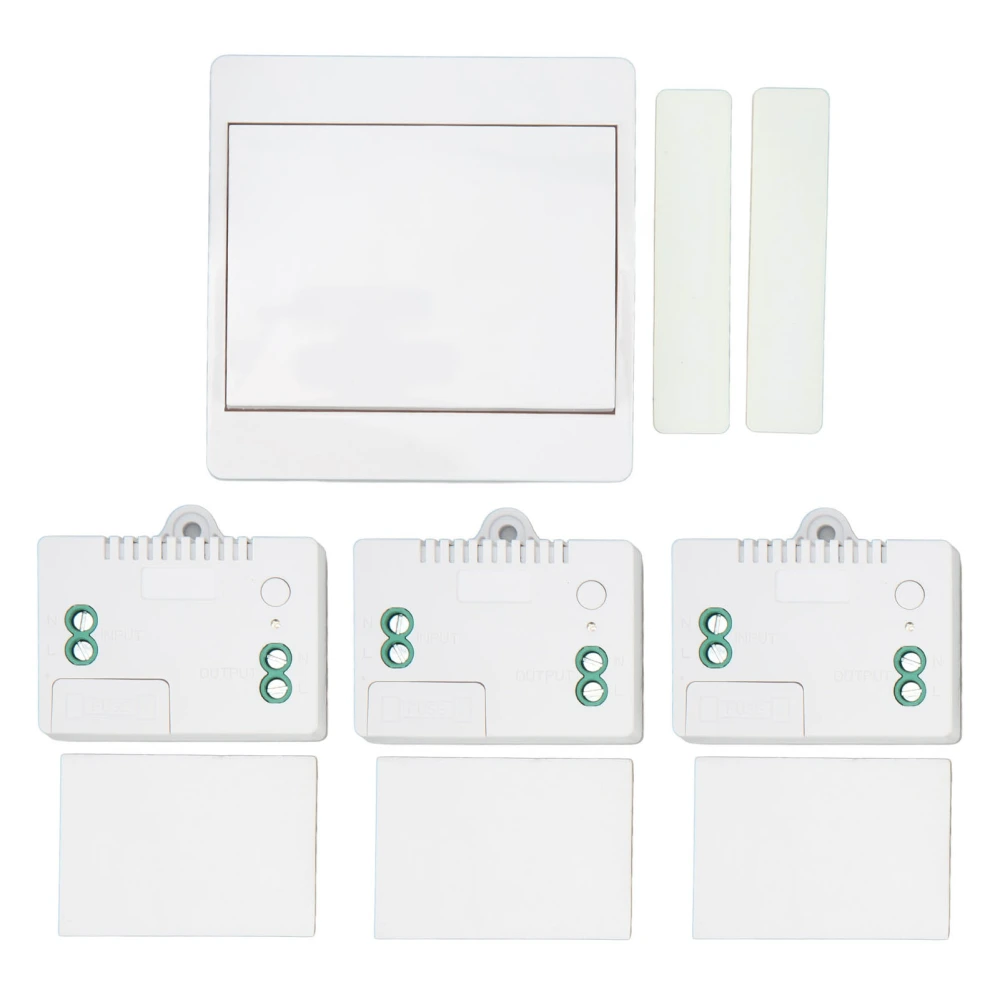 Wireless Light Switch Waterproof Self Powered Remote Controller Wireless Wall Mounted Light Fixture Switch Receiver Kit One Drag Three