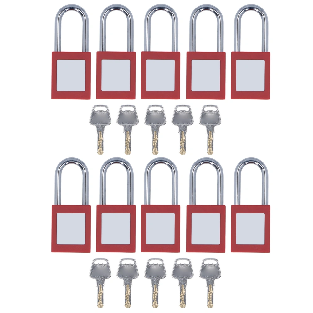 10Pcs Lockout Tagout Cable Lock Chrome Plated Reusable One Piece Shell Electrical Lockout Padlock with Key for Industry