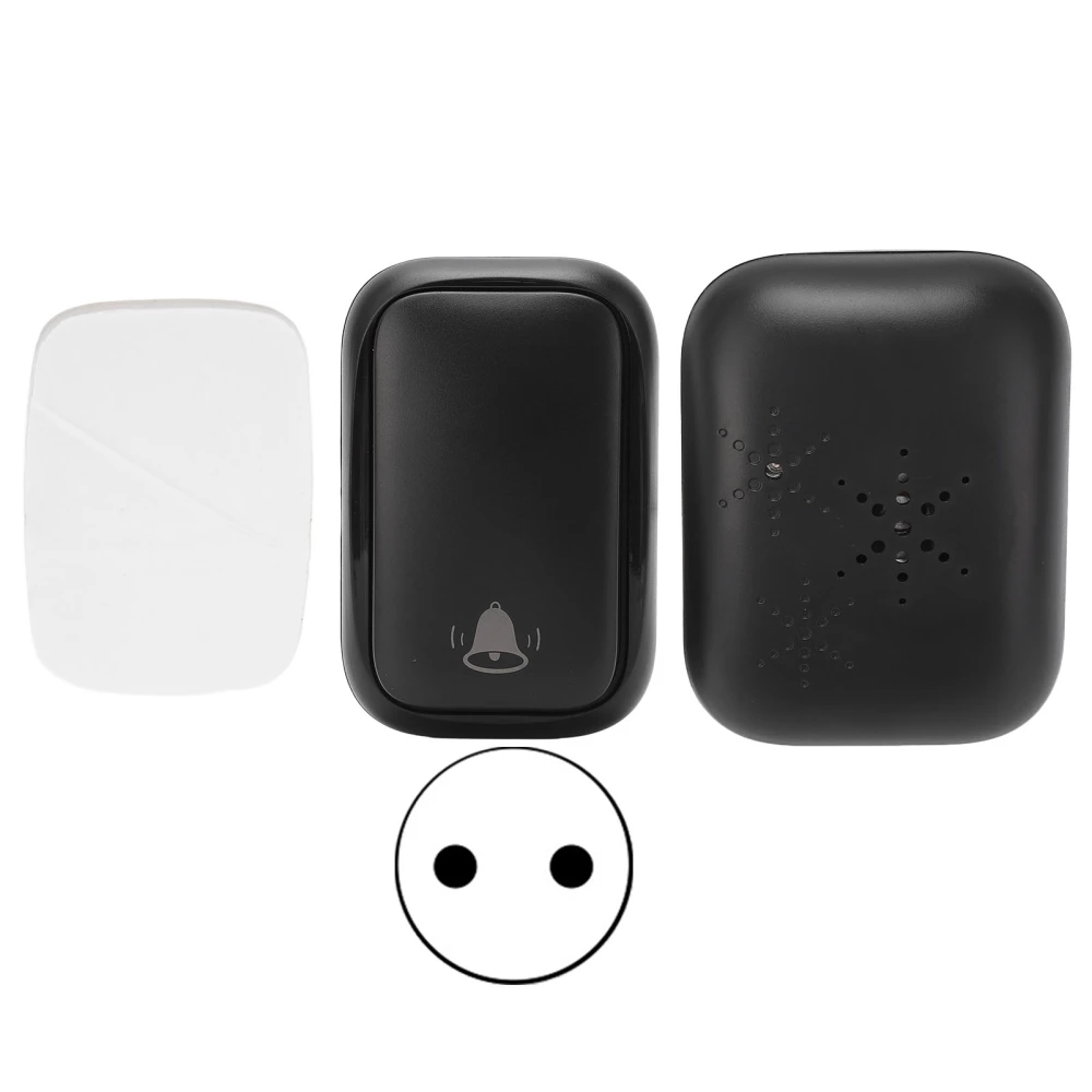 Wireless Music Doorbell Battery Free Self Generating Long Control Distance Black AC110‑230V EU Plug