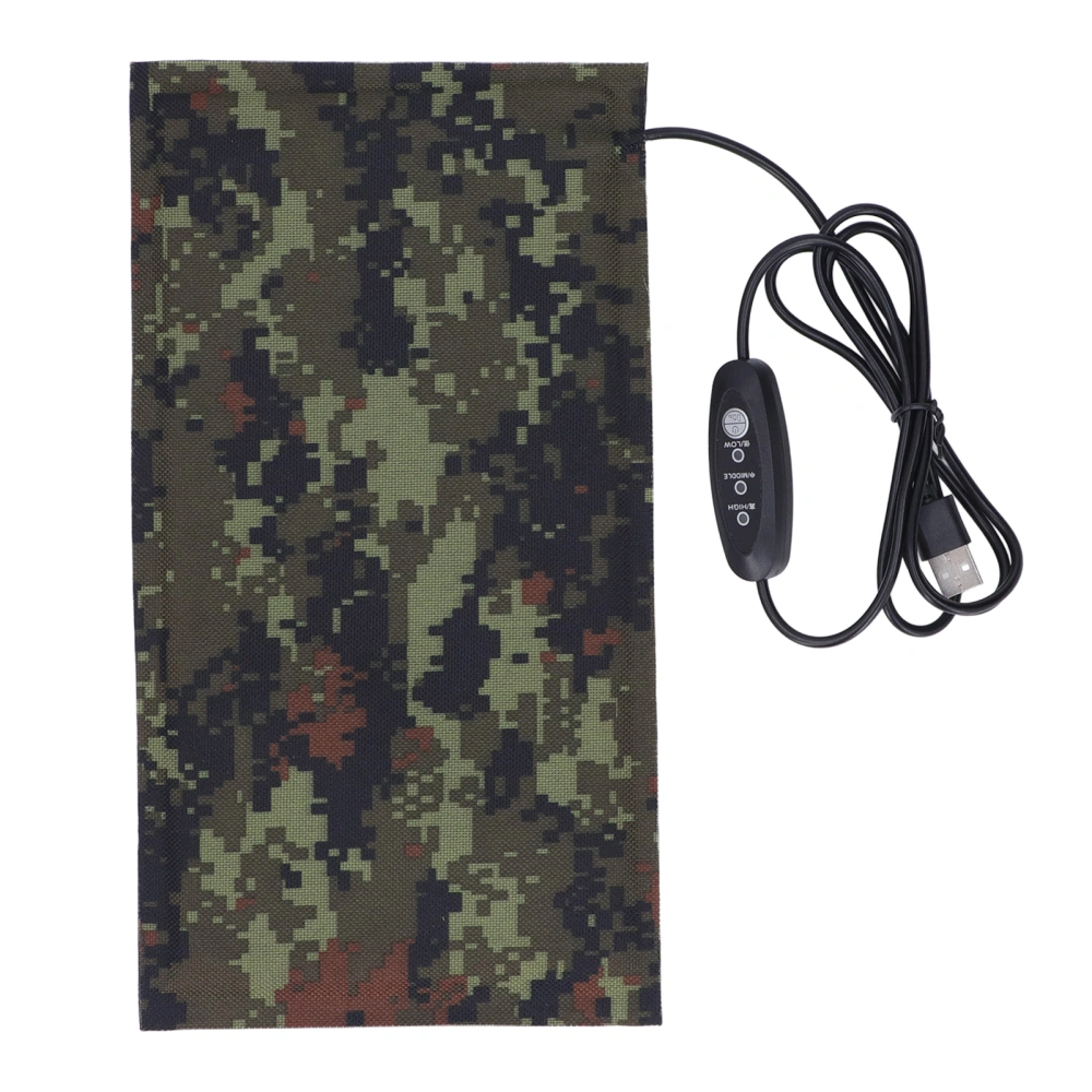 Electric Cloth Heater Carbon Fiber 3 Gears USB Power Supply DC5V Clothing Heating Pad 20x25cm/7.87x9.84in