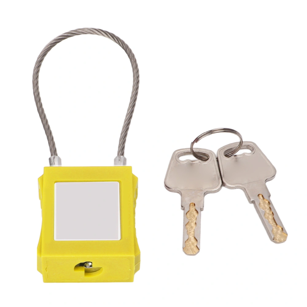 Lockout Tagout Cable Locks 85mm Shackle Steel Safety Padlock with 2 Key for Equipment Maintenance Yellow