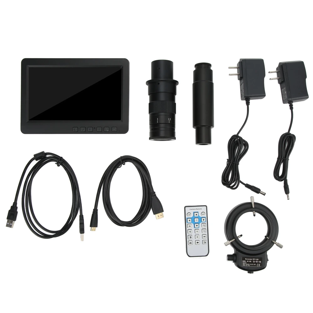 7in LCD Digital Video Microscope 300X C Lens 26MP HD Sensor 7X Magnification AC100‑240V for Industrial US Plug