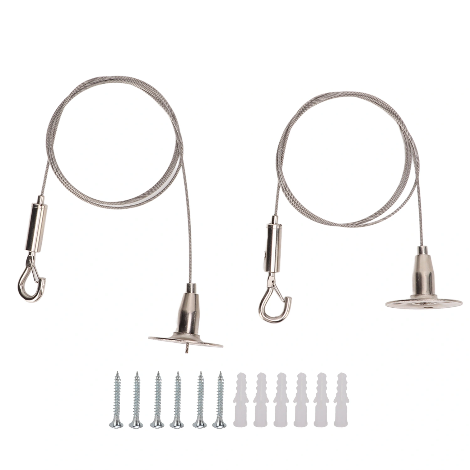 30kg/66.14lb Picture Hanging Wire Stainless Steel Cable Wire Rope with Metal Hook for Billboards Photo Frame Exhibition